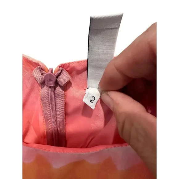 Laundry by Shelli Segal Orange Tie Dye Slip Sundress Size 2 - Picture 3 of 4